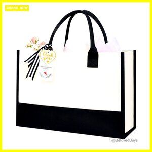 Personalized Monogrammed Tote Bag with Zipper Closure Large Capacity